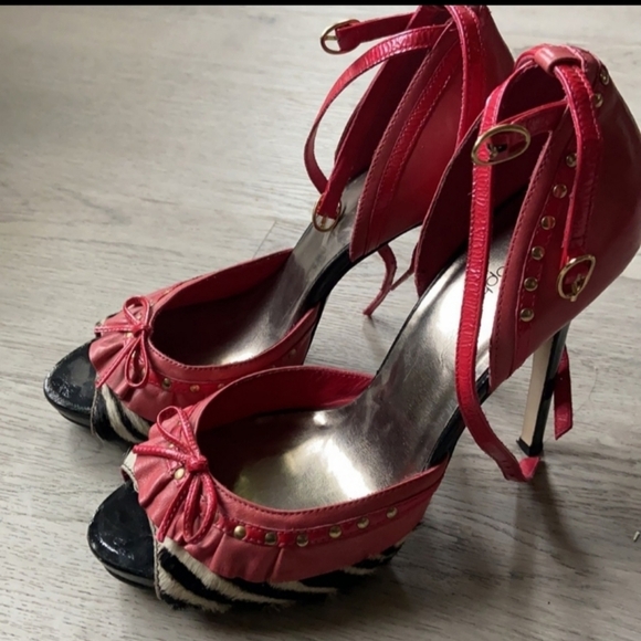 Host pick Size 9.5 Philosophy Pink Zebra Print Heels 👠 shoes - Picture 4 of 7